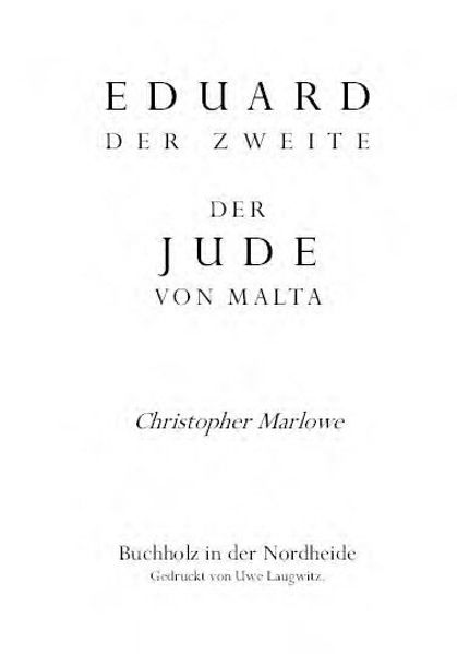 Cover von Eduard II. / Der Jude von Malta