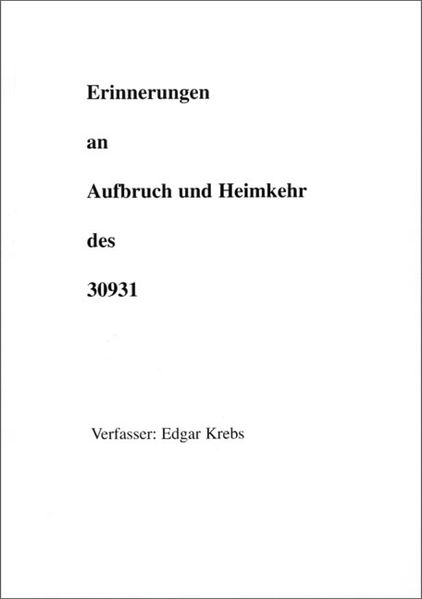 Cover von Erinnerungen an Aufbruch und Heimkehr des 30931