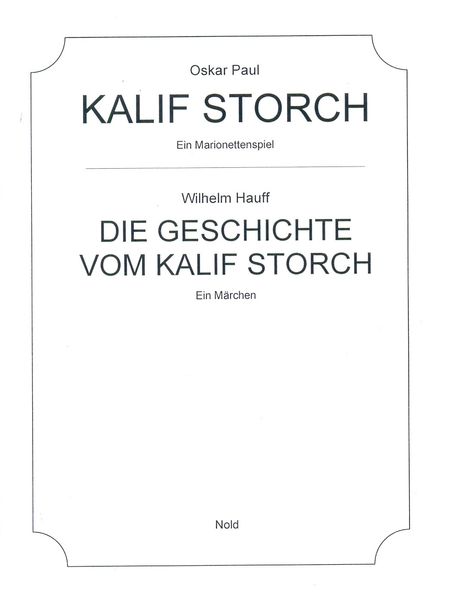 Cover von Kalif Storch – Ein Marionettenspiel. Die Geschichte vom Kalif Storch – Ein Märchen