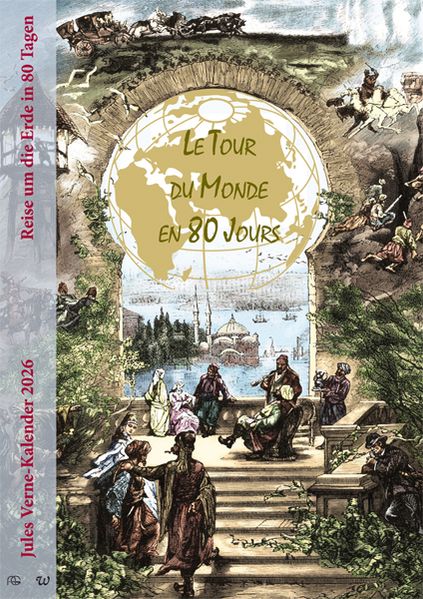 Cover von Jules Verne-Kalender 2026 – Reise um die Erde in 80 Tagen