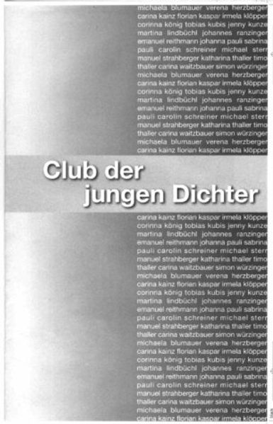 Cover von der club der jungen dichter