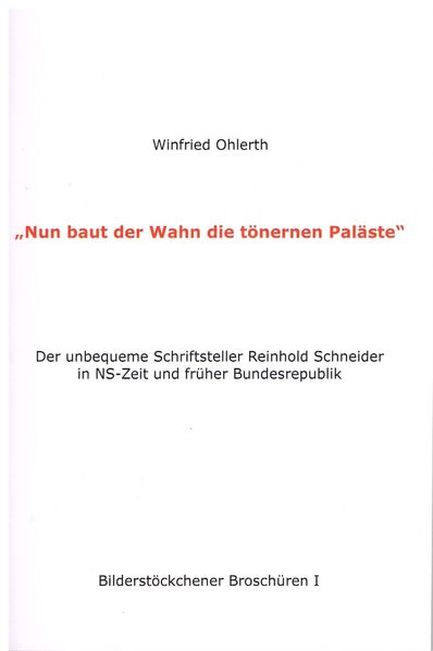 Cover von „Nun baut der Wahn die tönernen Paläste“