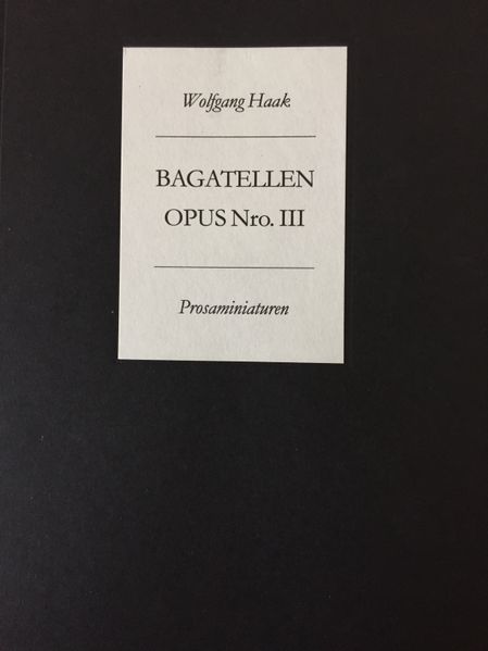 Cover von Bagatellen. Opus Numero III