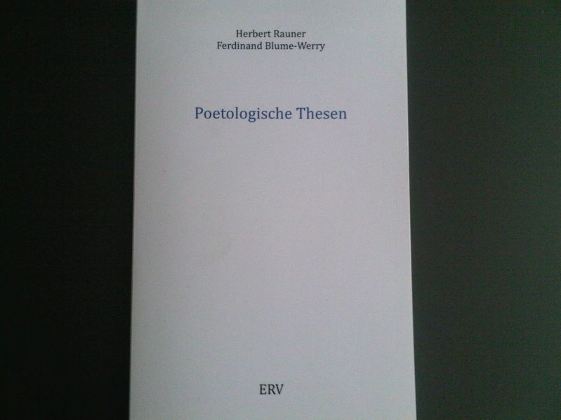 Cover von Poetologische Thesen