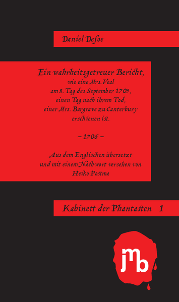 Cover von Ein wahrheitsgetreuer Bericht, wie eine Mrs. Veal am 8. Tag des September 1705, einen Tag nach ihrem Tod, einer Mrs. Bargrave zu Canterbury erschienen ist.