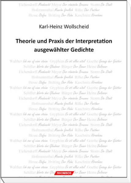 Cover von Theorie und Praxis der Interpretation ausgewählter Gedichte