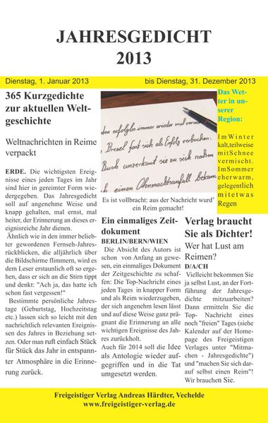 Cover von Jahresgedicht 2013