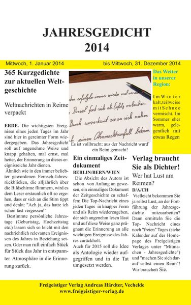 Cover von Jahresgedicht 2014