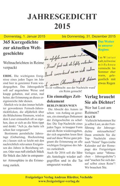 Cover von Jahresgedicht 2015
