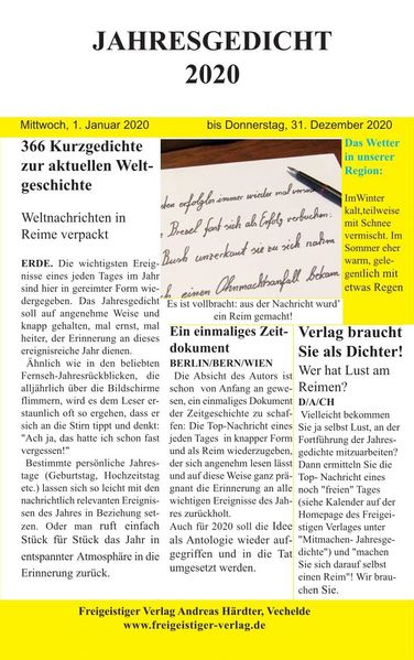 Cover von Jahresgedicht 2020