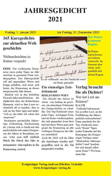 Cover von Jahresgedicht 2021