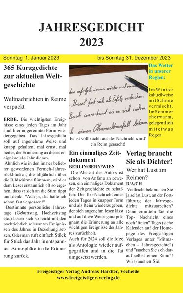 Cover von Jahresgedicht 2023