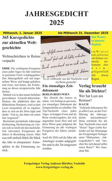 Cover von Jahresgedicht 2025