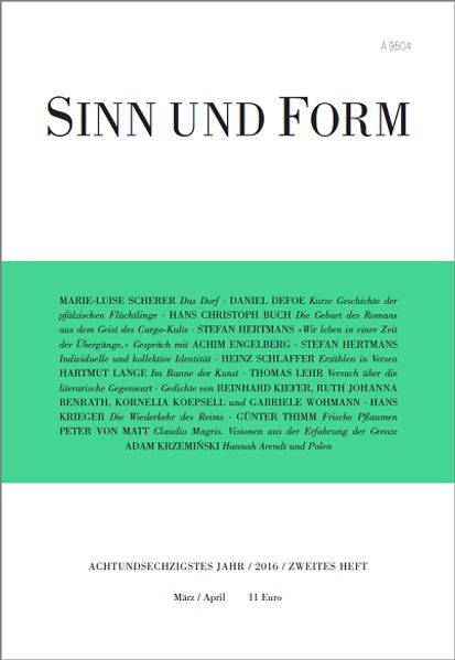 Cover von Sinn und Form 2/2016