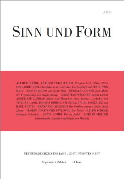 Cover von Sinn und Form 5/2017