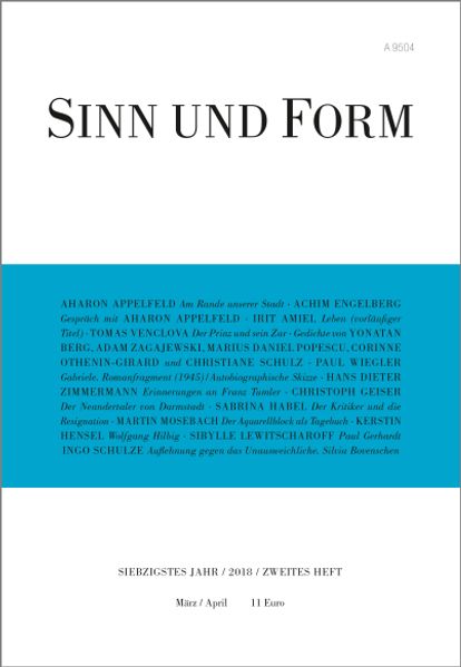 Cover von Sinn und Form 2/2018