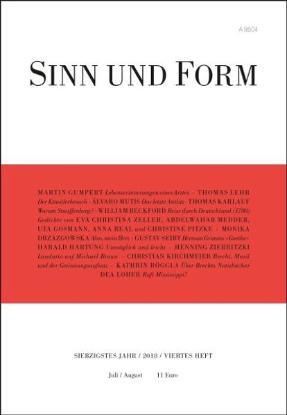 Cover von Sinn und Form 4/2018