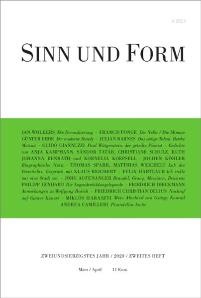Cover von Sinn und Form 2/2020