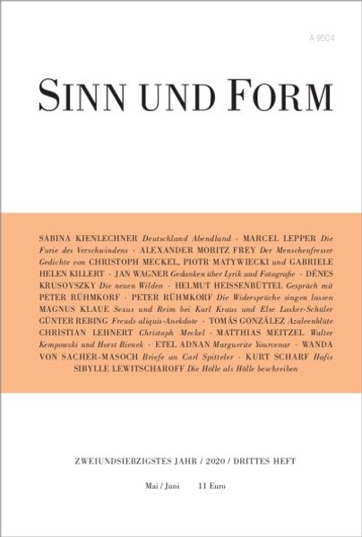 Cover von Sinn und Form 3/2020