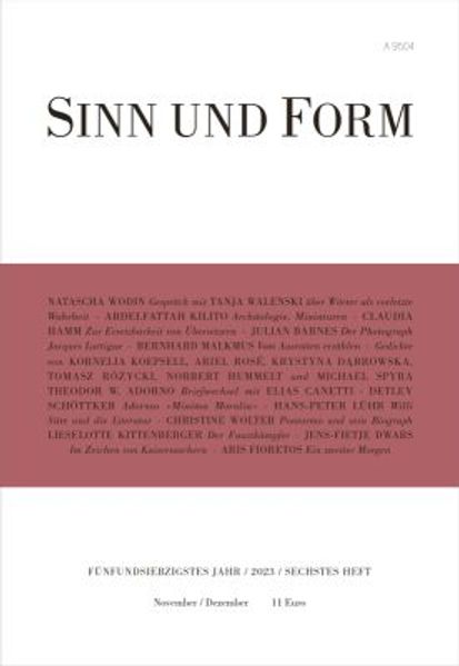 Cover von SINN UND FORM 6/2023