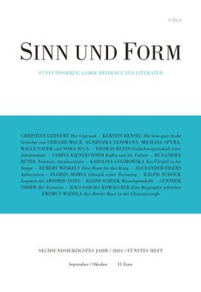 Cover von Sinn und Form 5/2024