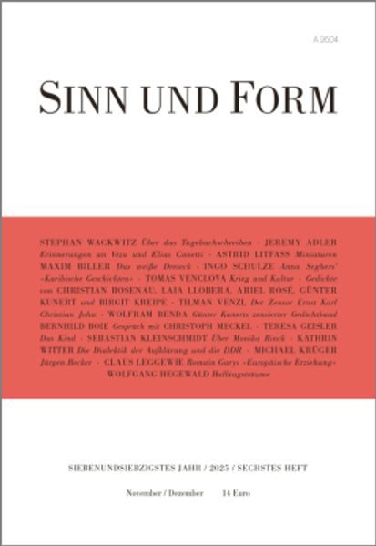 Cover von Sinn und Form 6/2025
