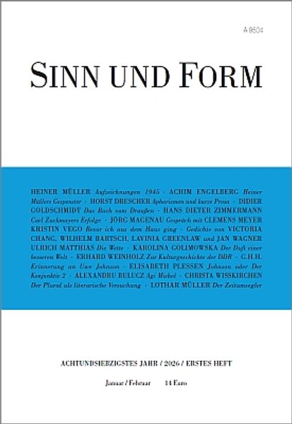 Cover von Sinn und Form 1/2026