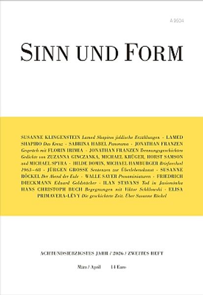 Cover von Sinn und Form 2/2026