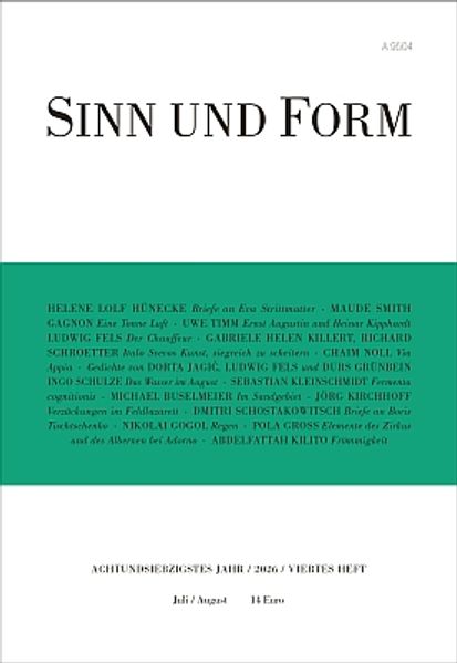 Cover von Sinn und Form 4/2026