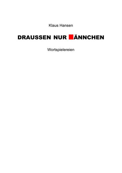 Cover von DRAUSSEN NUR ÄNNCHEN