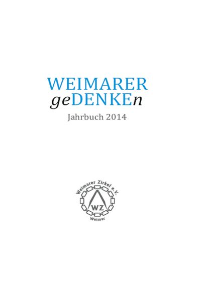 Cover von WEIMARER geDENKEn