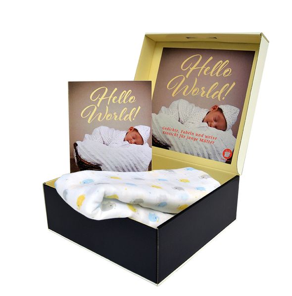Cover von Geschenkbox mit Buch: HELLO WORLD – DIE NEUGEBORENEN BOX