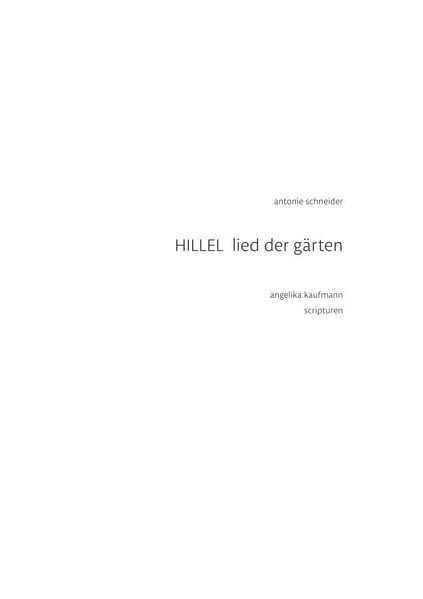 Cover von HILLEL Lied der Gärten