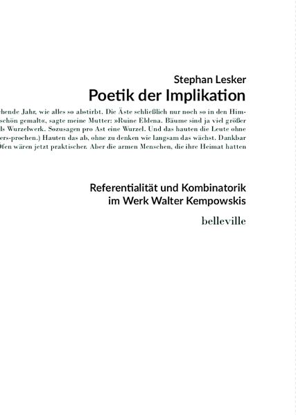 Cover von Poetik der Implikation