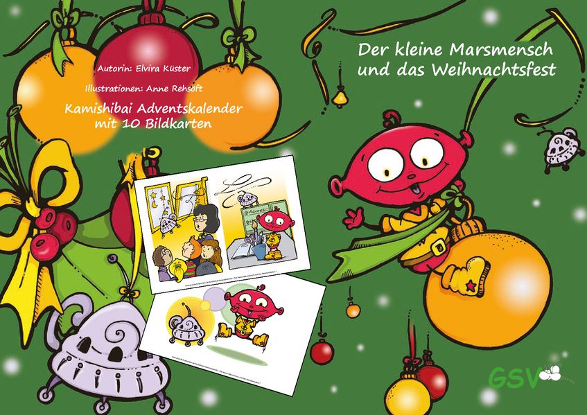 Cover von Kamishibai Adventskalender: Der kleine Marsmensch und das Weihnachtsfest