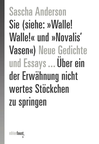 Cover von Sie (siehe: »Walle! Walle!« und »Novalis’ Vasen«) – neue Gedichte und Essays … über ein der Erwähnung nicht wertes Stöckchen zu springen