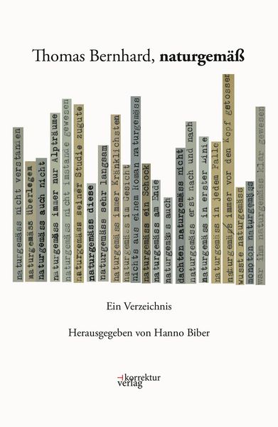 Cover von Thomas Bernhard, naturgemäß