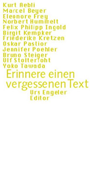 Cover von Erinnere einen vergessenen Text