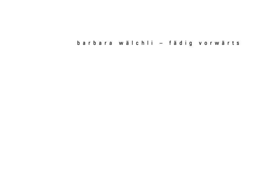 Cover von Barbara Wälchli – fädig vorwärts