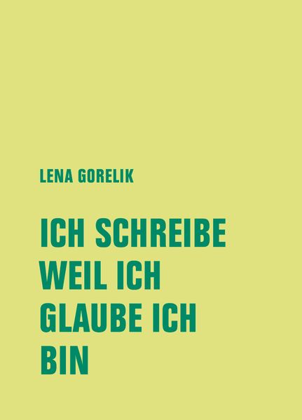 Cover von Ich schreibe, weil ich, glaube ich, bin
