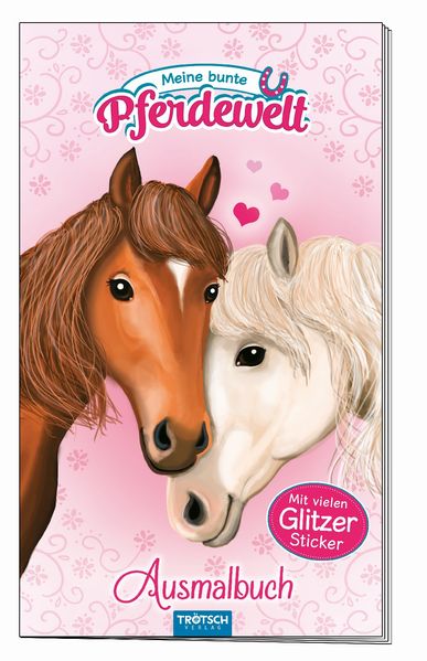 Cover von Ausmalbuch mit Stickern „Meine bunte Pferdewelt“
