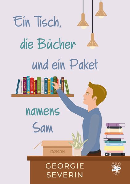Cover von Ein Tisch, die Bücher und ein Paket namens Sam