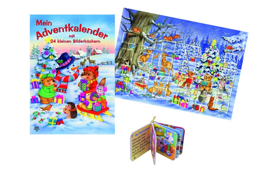 Cover von Adventskalender mit 24 Büchlein zum Aufhängen mit Goldkordel