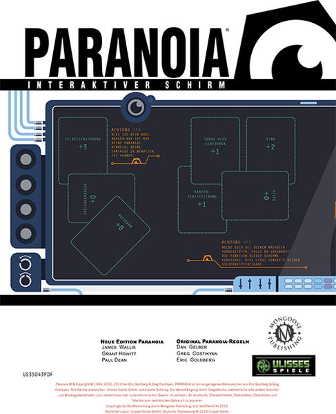 Cover von Paranoia Spielleiterschirm