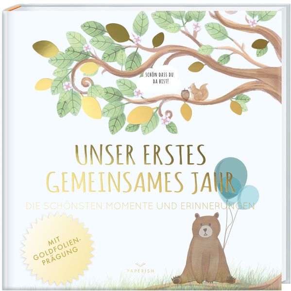 Cover von Babyalbum – UNSER ERSTES GEMEINSAMES JAHR (blau)