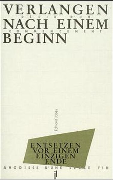 Cover von Verlangen nach einem Beginn /Désir d’un commencement