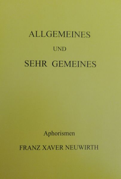 Cover von Allgemeines und sehr Gemeines