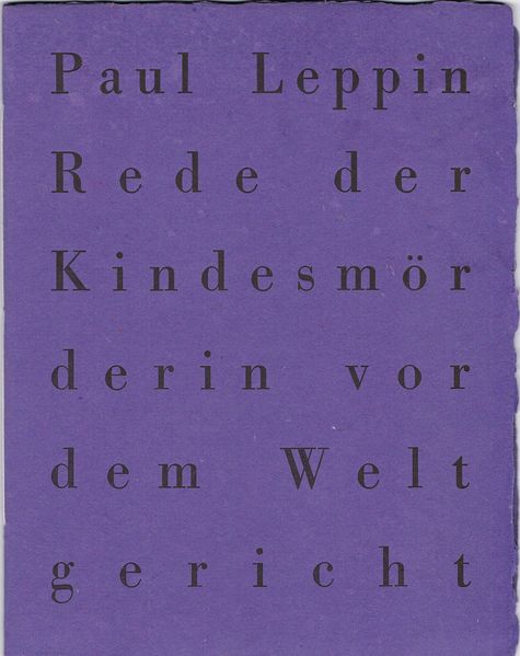Cover von Rede der Kindesmörderin vor dem Weltgericht