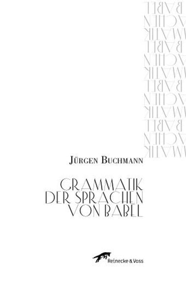 Cover von Grammatik der Sprachen von Babel