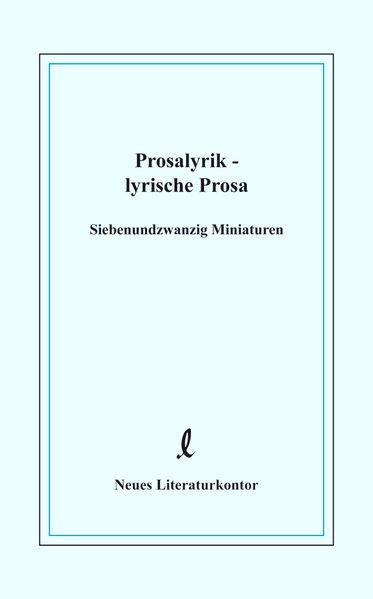 Cover von Prosalyrik – lyrische Prosa